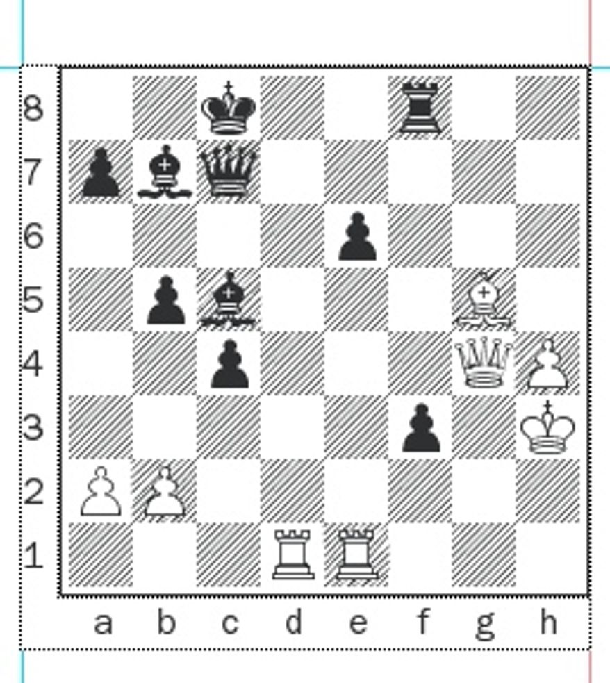 Finegold-Yang after 28...Qc7.