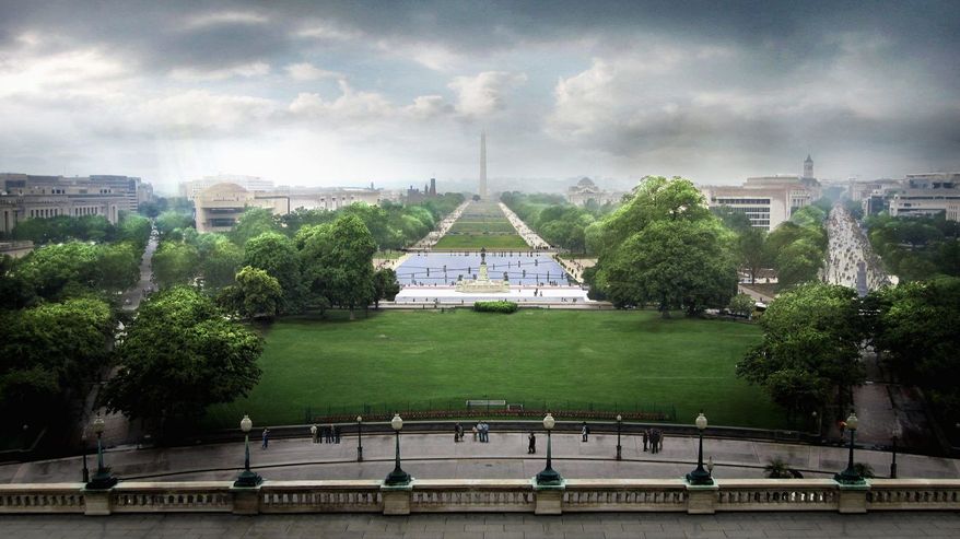 Union Square, which includes the Ulysses S. Grant Memorial, will have more "hardscape space" rather than lawn, to make the area more sustainable for when large crowds gather, designer Rodrigo Abela said. (Gustafson Guthrie Nichol & Davis Brody Bond)