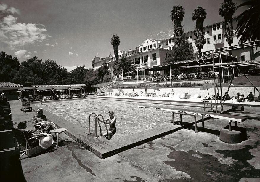In this 1938 image, the Beverly Hills Hotel looks as glamorous as its Hollywood location. The hotel is celebrating its 100th anniversary on Saturday. (Beverly Hills Collection via Associated Press)