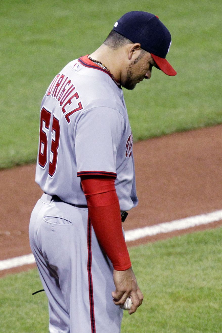 Henry Rodriguez was removed from the closer role after blowing three saves and accumulating a 4.50 ERA and 1.28 WHIP. (AP Photo/Gene J. Puskar)