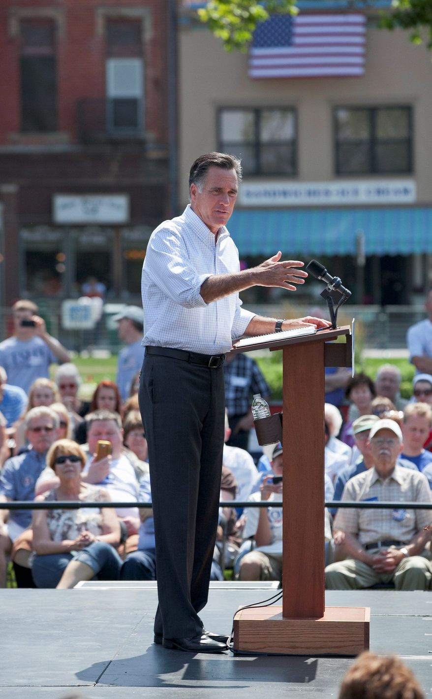 Mitt Romney has released a Web video hammering President Obama for his assertion Friday that "the economy is doing fine." The ad closes with, "No, Mr. President, we are not doing fine." (Associated Press)