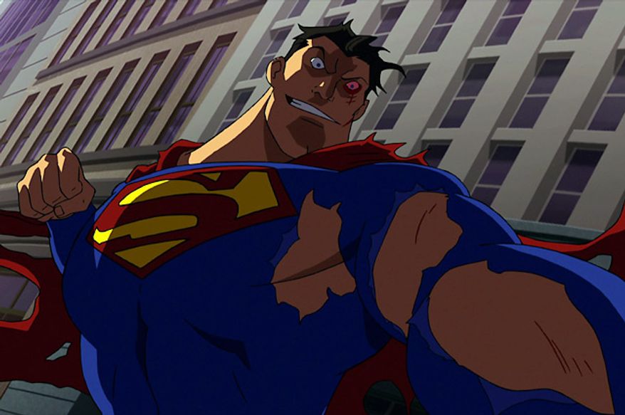 An angry Man of Steel battles a group of super-powered vigilantes in the Blu-ray release of Superman vs. The Elite.