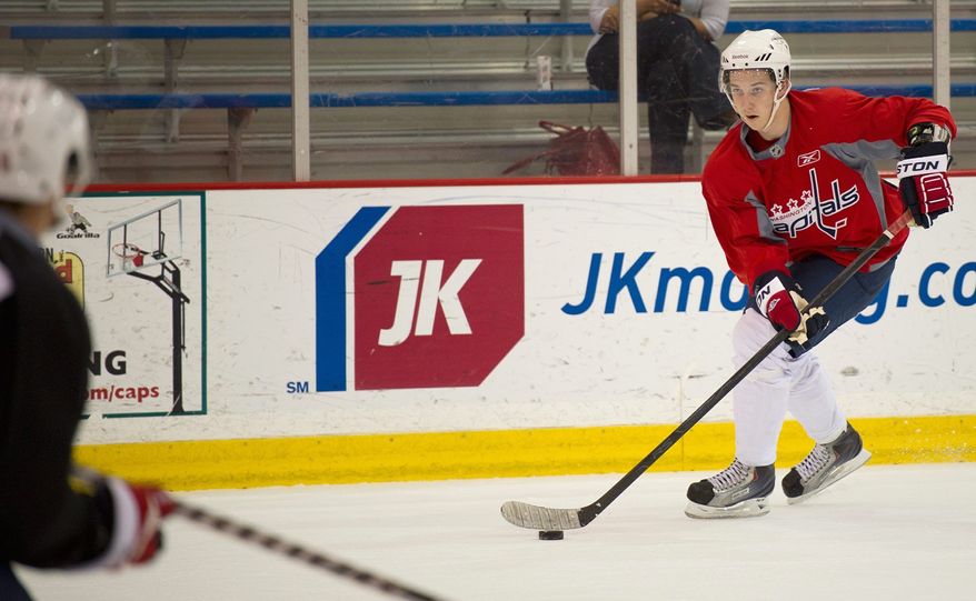 Russian winger Stanislav Galiev, the Caps' third-round pick in 2010, has thrived during his four seasons in North America. (Rod Lamkey Jr./The Washington Times)
