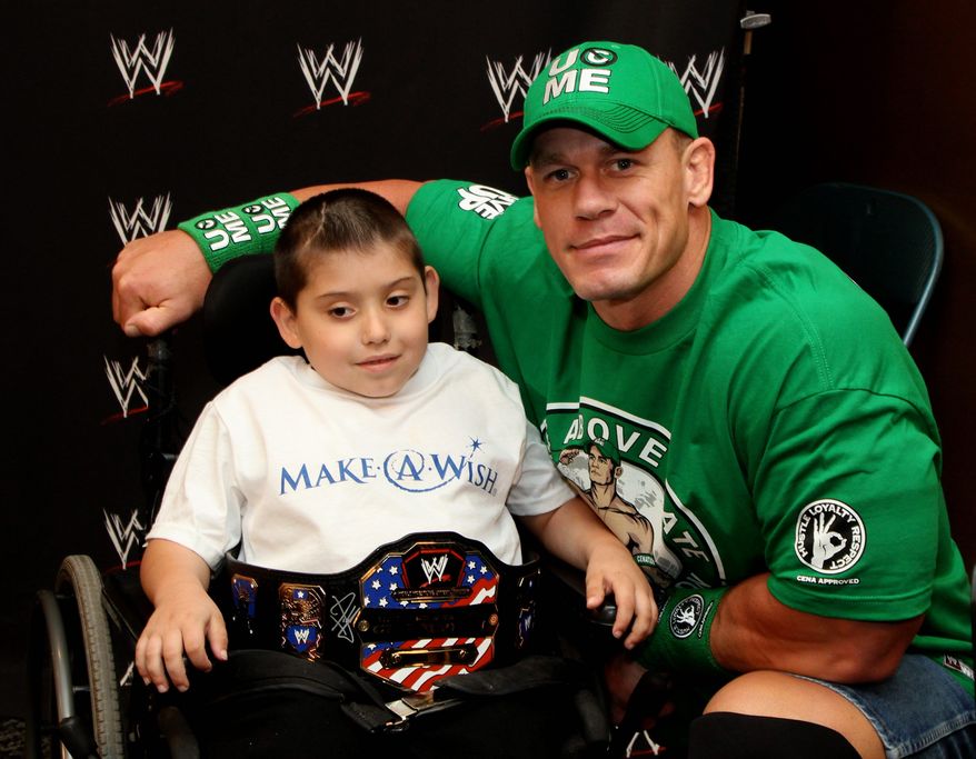 Jonny Littman received a wish from WWE superstar John Cena that was extra special. It was the 300th time the wrestler helped someone through the Make-A-Wish Foundation. (Associated Press)