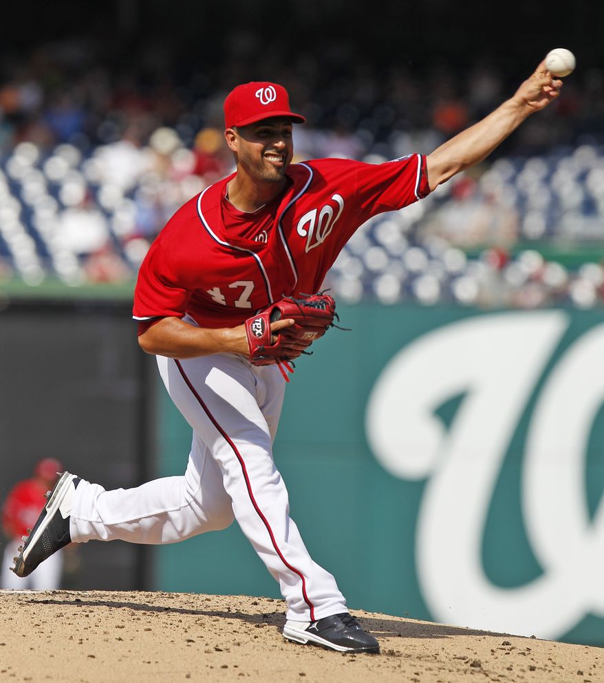 Nationals starter Gio Gonzalez earned his 12th win Saturday, giving up one run in six innings with six strikeouts in his team's 4-1 win over the Rockies. (AP Photo/Alex Brandon)
