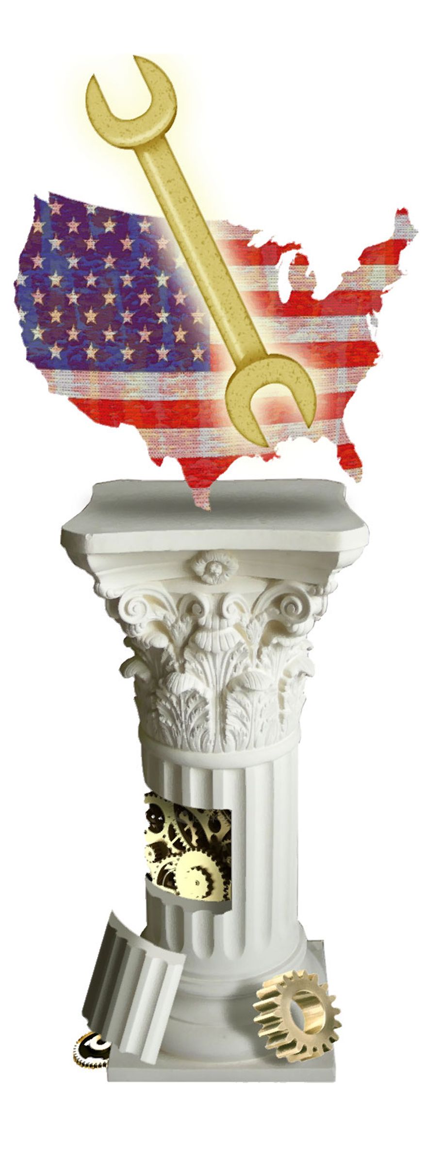 Illustration Working America by Alexander Hunter for The Washington Times