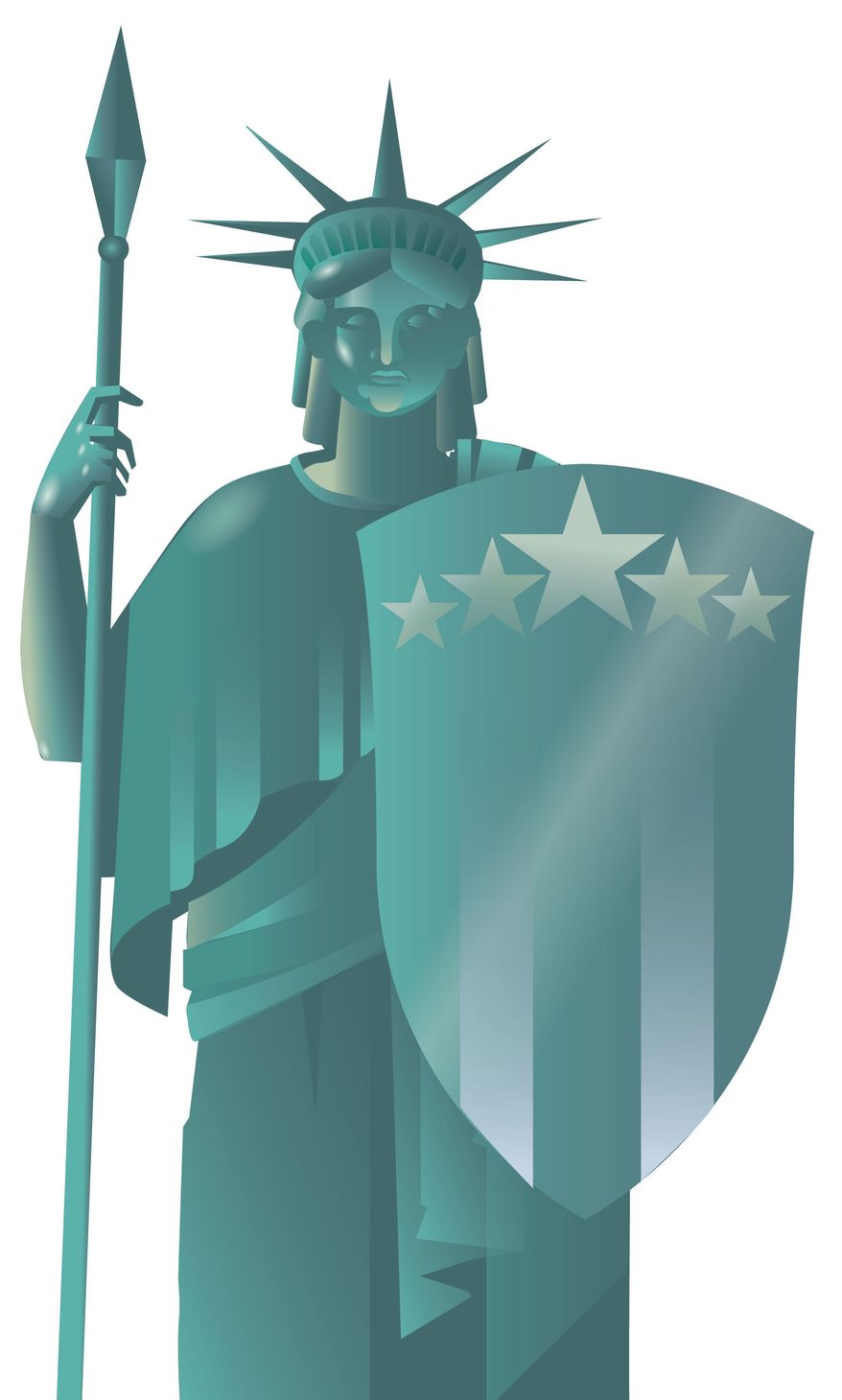 Illustration In Defense of America by Linas Garsys for The Washington Times