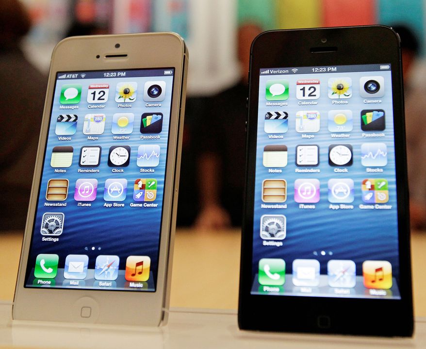 ** FILE ** This Oct. 18, 2012, file photo, shows the iPhone5. (Associated Press)