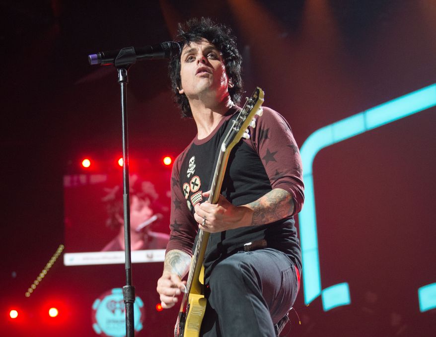 Billie Joe Armstrong of Green Day performs Sept. 21, 2012, at the 2012 iHeartRadio Music Festival at the MGM Grand Garden Arena in Las Vegas. (Associated Press/Clear Channel, Andrew Swartz)