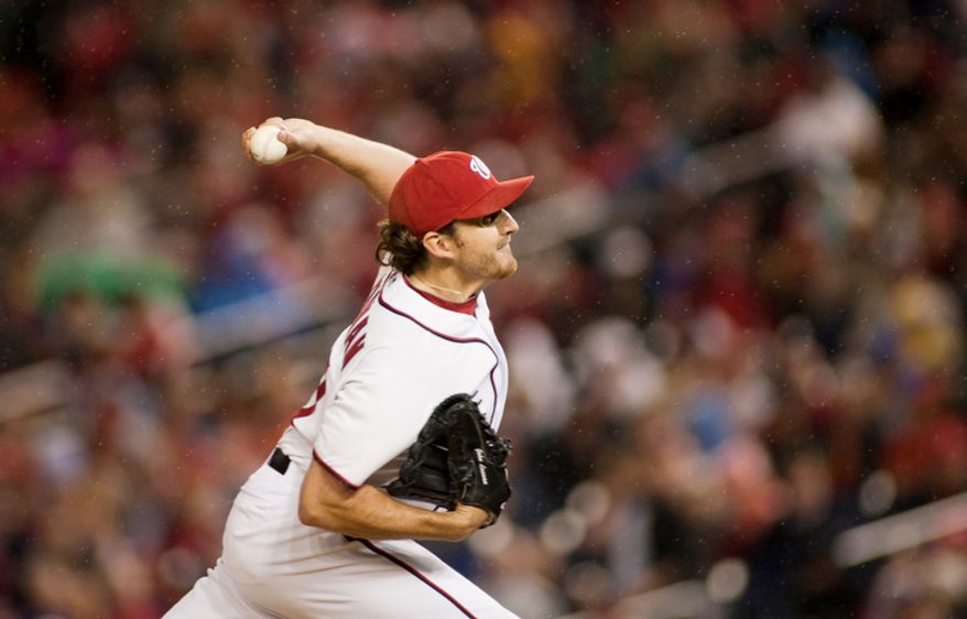 Washington Nationals starting pitcher John Lannan (31) pitches in the second inning. (Craig Bisacre/The Washington Times)