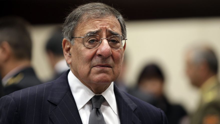 U.S. Secretary of Defense Leon E. Panetta attends a meeting of NATO defense ministers at the alliance's headquarters in Brussels on Wednesday, Oct. 10, 2012. (AP Photo/Virginia Mayo)