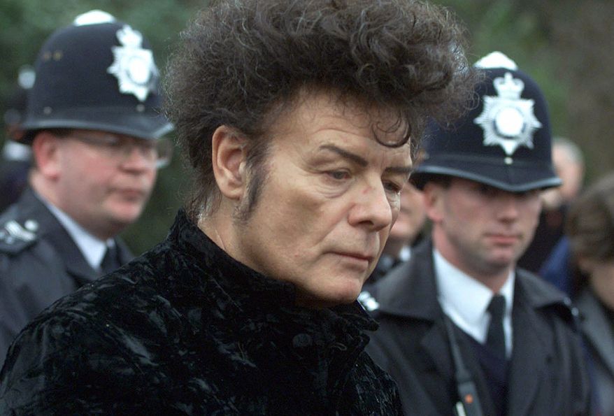 ** FILE ** British performer Gary Glitter gives a press conference in London in 2000. (AP Photo/Alastair Grant)