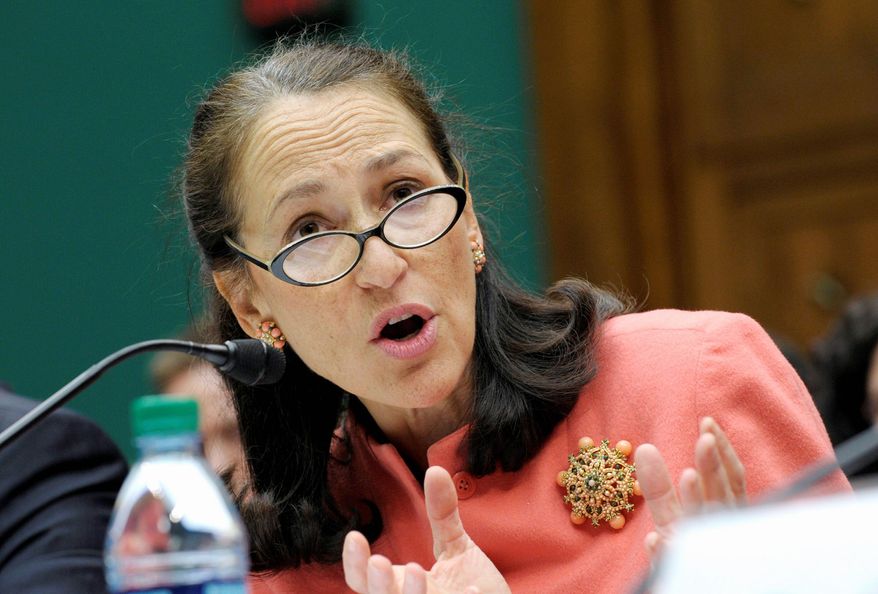 Food and Drug Administration Commissioner Margaret A. Hamburg testifies Wednesday to a House subcommittee about the recent outbreak of fungal meningitis. She asks for more authority to police pharmaceutical companies. (Associated Press)