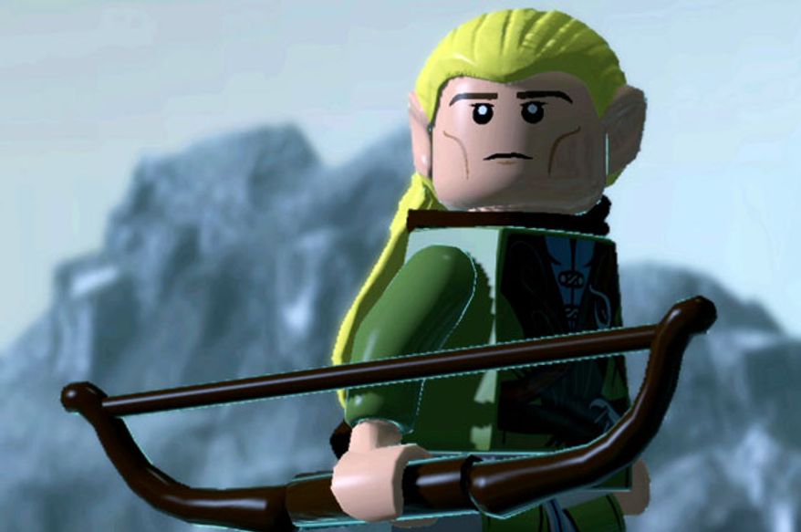 Legolas wields a bow and duel blades in Lego The Lord of the Rings: The Video Game.