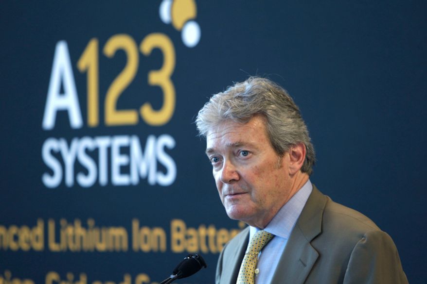 **FILE** A123 Systems President and CEO David Vieau addresses the media July 18, 2011, in Romulus, Mich. (Associated Press)