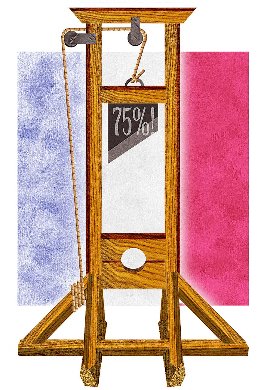 Illustration Supertax by Alexander Hunter for The Washington Times