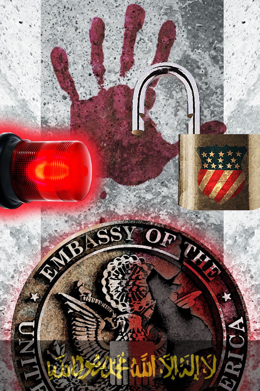 Illustration Benghazi by Alexander Hunter for The Washington Times