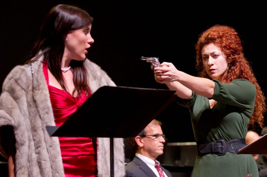 Julia Mintzer (right), at the Washington National Opera with Shantelle Przybylo and James Shaffran, says, "People may not be able to control the coughing, but they can turn off their cellphones." (American Opera Initiative)