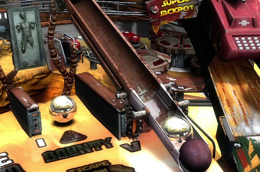 Boba Fett is grabbed by the Sarlacc in Star Wars Pinball.