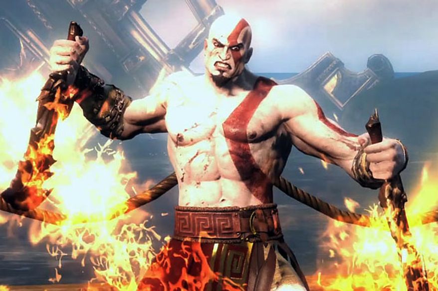 An enraged Kratos (so what else is new?) stars in the video game God of War: Ascension.