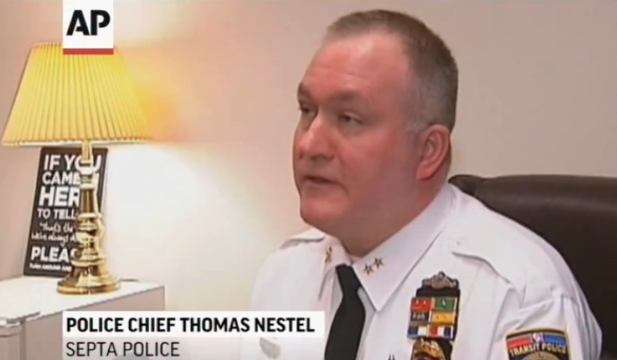 Southeastern Pennsylvania Transportation Authority Police Chief Thomas Nestel III. (Screen shot from AP video)