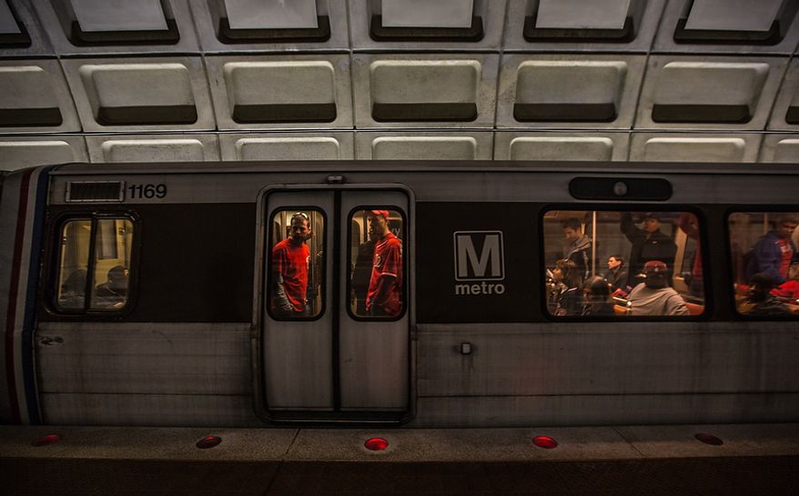 Washington Nationals fans flood the Navy Yard metro station on their way to see the Washington Nationals play the the Miami Marlins on opening day, in Washington, DC., Monday, April 1, 2013. (Andrew S Geraci/The Washington Times)