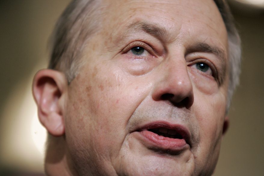 **FILE** Larry Pratt, executive director of gun rights group Gun Owners of America, talks at a Second Amendment news conference at the Capitol in Harrisburg, Pa., on March 14, 2006. (Associated Press)