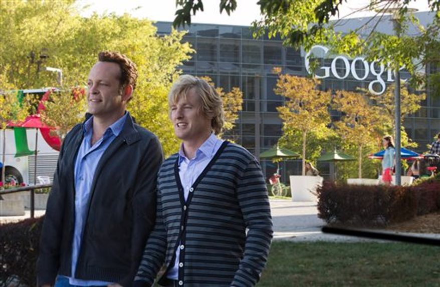 Owen Wilson, right, and Vince Vaughn in a scene from "The Internship." (AP Photo/20th Century Fox, Phil Bray)