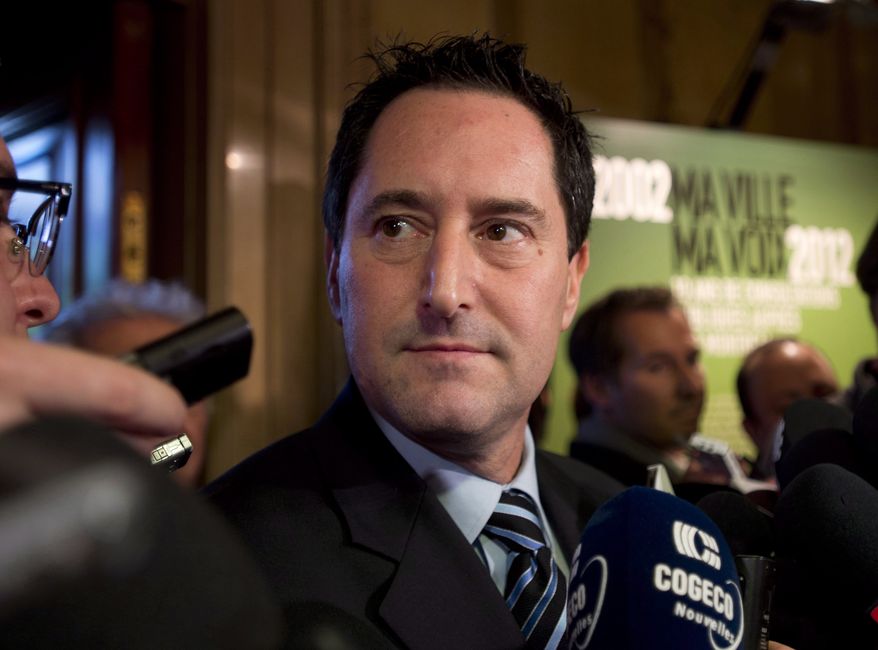 ** FILE ** Michael Applebaum speaks to reporters in Montreal on Friday, Nov. 16, 2012, after he was elected interim mayor of Montreal. (AP Photo/Graham Hughes, Canadian Press)