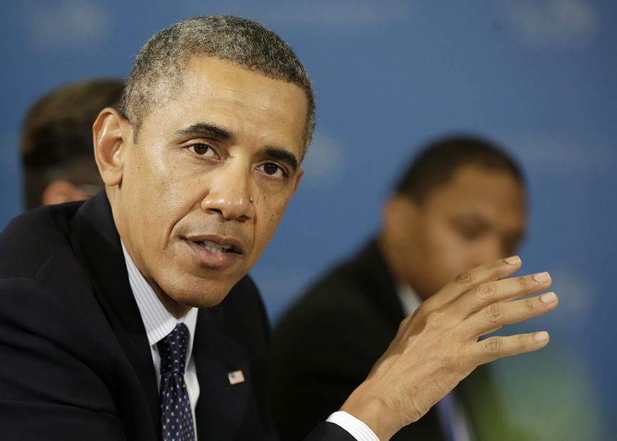 ** FILE ** President Obama speaks in St. Petersburg on Friday, Sept. 6, 2013. (AP Photo/Pablo Martinez Monsivais)