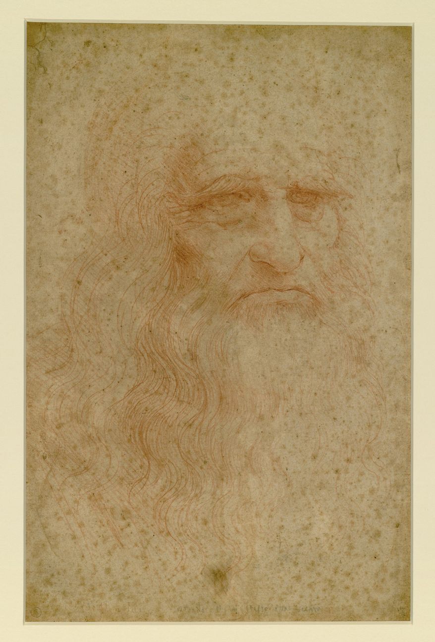 Leonardo da Vinci, self-portrait, ca. 1512.
Credit: Italian Ministry of Cultural Heritage and Activities; Biblioteca Reale, Turin, Italy