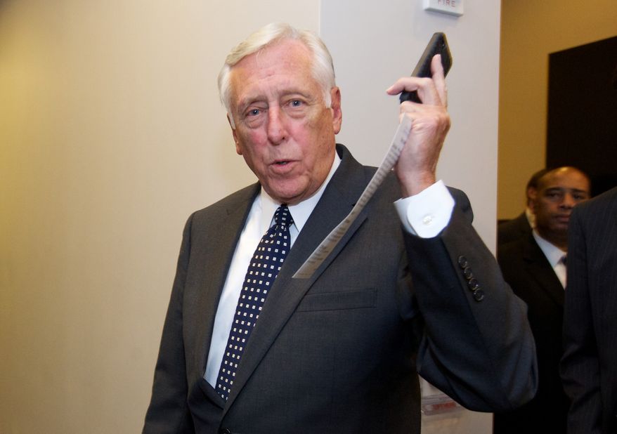 ** FILE ** House Minority Whip Steny Hoyer of Md. arrives for a Democratic Caucus meeting at the U.S. Capitol in Washington, Saturday, Sept. 28, 2013. (AP Photo/Molly Riley)