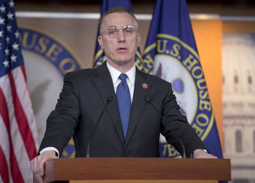 Rep. Tim Murphy, R-Pa. speaks during a news conference on Capitol Hill in Washington, Thursday, Dec. 12, 2013, to discuss the introduction of a legislative package of major mental health reforms. (AP Photo/Pablo Martinez Monsivais)