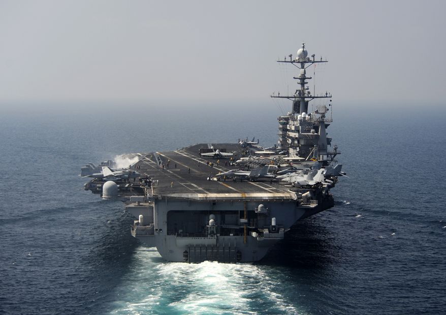 USS John C. Stennis
The USS John C. Stennis is a nuclear-powered aircraft carrier built by Newport News Shipbuilding Company. It was commissioned on December 9, 1995.
According to the US Navy, the USS John C. Stennis is 1,092 feet (332.8 meters) in length and has a flight deck width of 257 feet. It was built at a cost of $3.5 billion and has a projected life of 50 years.
ARABIAN SEA (Oct. 17, 2011) Aircraft prepare to launch aboard the aircraft carrier USS John C. Stennis (CVN 74). John C. Stennis is deployed to the U.S. 5th Fleet area of responsibility conducting maritime security operations and support missions as part of Operations Enduring Freedom and New Dawn. (U.S. Navy photo by Mass Communication Specialist 2nd Class Walter M. Wayman/Released)