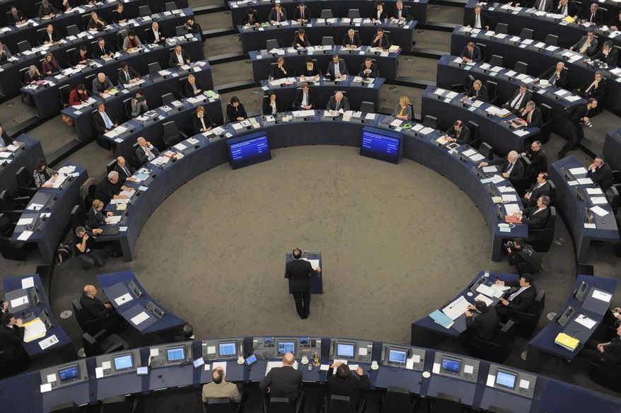 ** FILE ** In this Tuesday, Feb. 5, 2013, file photo, French President Francois Hollande delivers a speech at the European Parliament in Strasbourg, eastern France. (AP Photo/Christian Lutz, File)