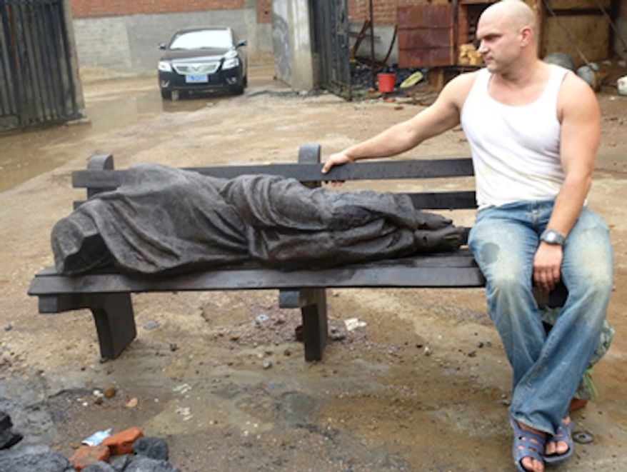 The "Homeless Jesus" statue was created by sculptor Timothy P. Schmalz. (sculpturebytps.com)