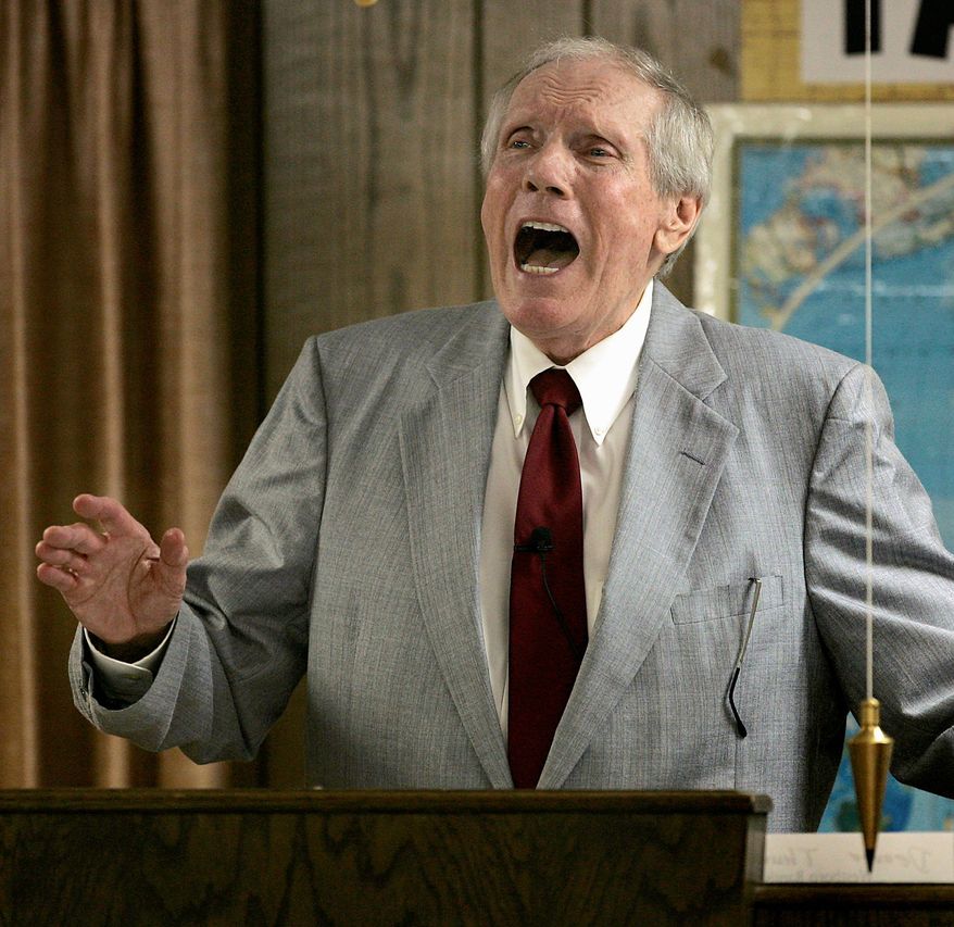 Fred Phelps founded the Westboro Baptist Church in Topeka in 1955, and it is known for denouncing homosexuality and protesting at soldiers' funerals. (Associated Press)