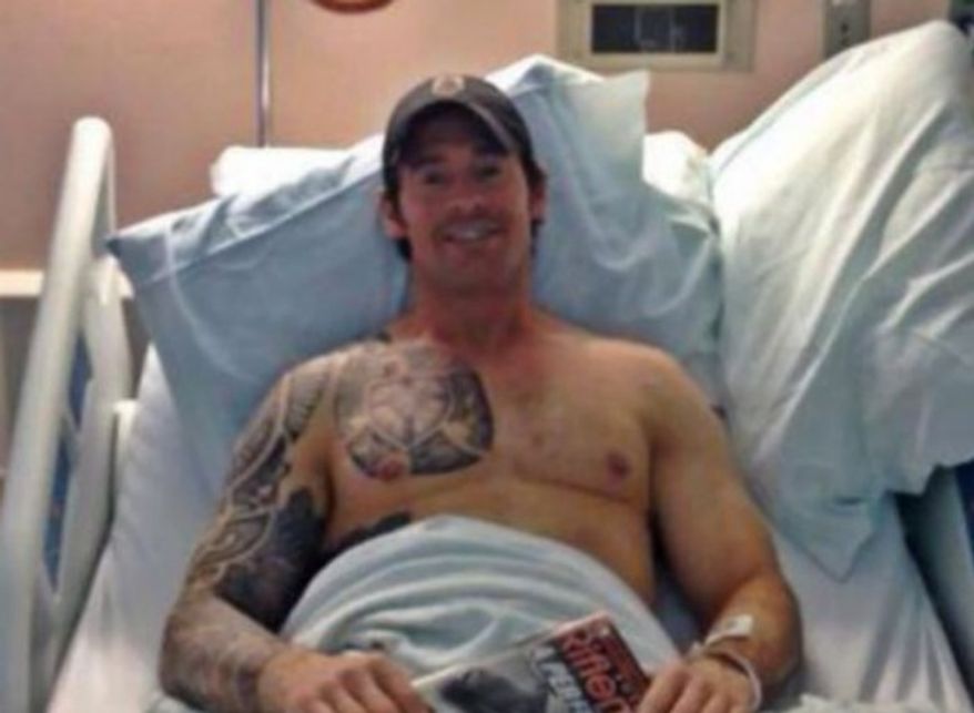 Former Navy SEAL Christopher Mark Heben recovers in a hospital after allegedly being shot in the stomach by assailants in Ohio. (Facebook)