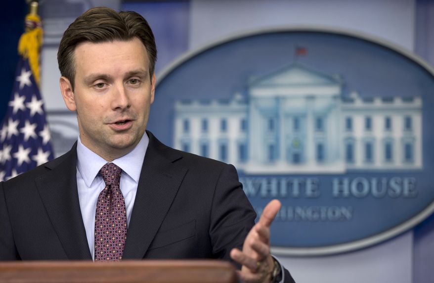 White House deputy press secretary Josh Earnest speaks during the daily news briefing at the White House in Washington, Friday, April 4, 2014. (AP Photo/Carolyn Kaster)