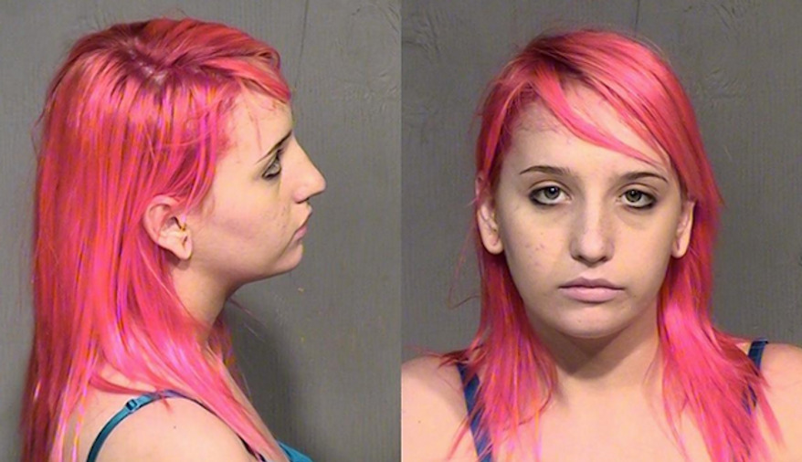 Catalina Mariah Clouser will avoid jail time after she got high and drove nearly 12 miles with her 2-month-old baby on the roof of her car in Arizona. (Phoenix Police Department via New York Daily News)