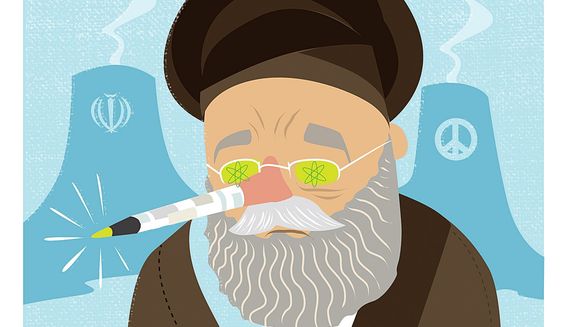 Illustration on the untrustworthy Iranian leadership by Linas Garsys/The Washington Times