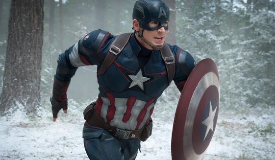 This photo provided by Disney/Marvel shows, Chris Evans as Captain America/Steve Rogers, in the new film, "Avengers: Age Of Ultron." (Jay Maidment/Disney/Marvel via AP) ** FILE **