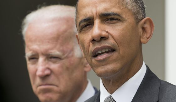 President Obama and Vice President Joe Biden in the Rose Garden of the White House. (AP Photo/Pablo Martinez Monsivais/file photo)