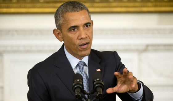President Barack Obama gestures as he answers question from members of the media during a news conference in the State Dining Room of the White House in Washington, Friday, Oct. 2, 2015. (AP Photo/Pablo Martinez Monsivais) ** FILE **