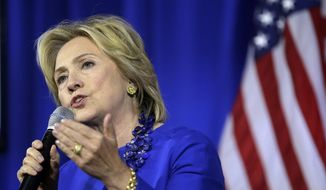 Democratic presidential candidate Hillary Rodham Clinton speaks during a forum on substance abuse, Thursday, Oct. 1, 2015, in Boston. (AP Photo/Steven Senne)