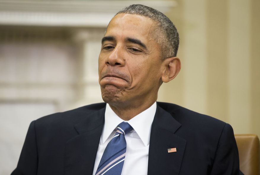 President Barack Obama pauses as he answers questions from members of the media during his meeting with Jordan&#39;s King Abdullah II in the Oval Office of the White House in Washington, Wednesday, Feb. 24, 2016. Obama urged the Republican-run Senate to fulfill its &quot;constitutional responsibility&quot; and consider his Supreme Court nominee, pushing back on GOP leaders who insist there will be no hearing or vote when he names a successor to the late Justice Antonin Scalia. (AP Photo/Pablo Martinez Monsivais)