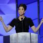 Comedian Sarah Silverman speaks during the first day of the Democratic National Convention in Philadelphia , Monday, July 25, 2016. (AP Photo/J. Scott Applewhite) ** FILE **