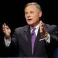 Sen. Richard Burr, North Carolina Republican, was caught on tape privately joking about gun owners taking aim at Hillary Clinton. (Associated Press)