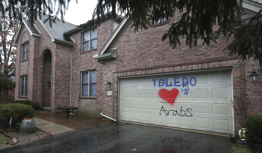 Anti Arab Graffiti Target Lebanese Family In Ohio Eds Note Vulgar Language Behind The Work Toledo A Heart Painted Over