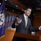 House Speaker Paul Ryan of Wis. meets with reporters on Capitol Hill in Washington, Thursday, Feb. 2, 2017, taking questions on President Donald Trump's actions and agenda. (AP Photo/J. Scott Applewhite)